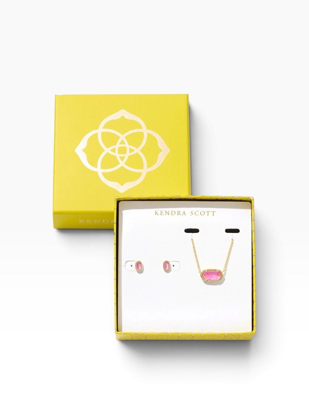Kendra Scott Elisa & Mini Ellie Gift Set Pink Gold-Tone Necklace & Stud Earrings